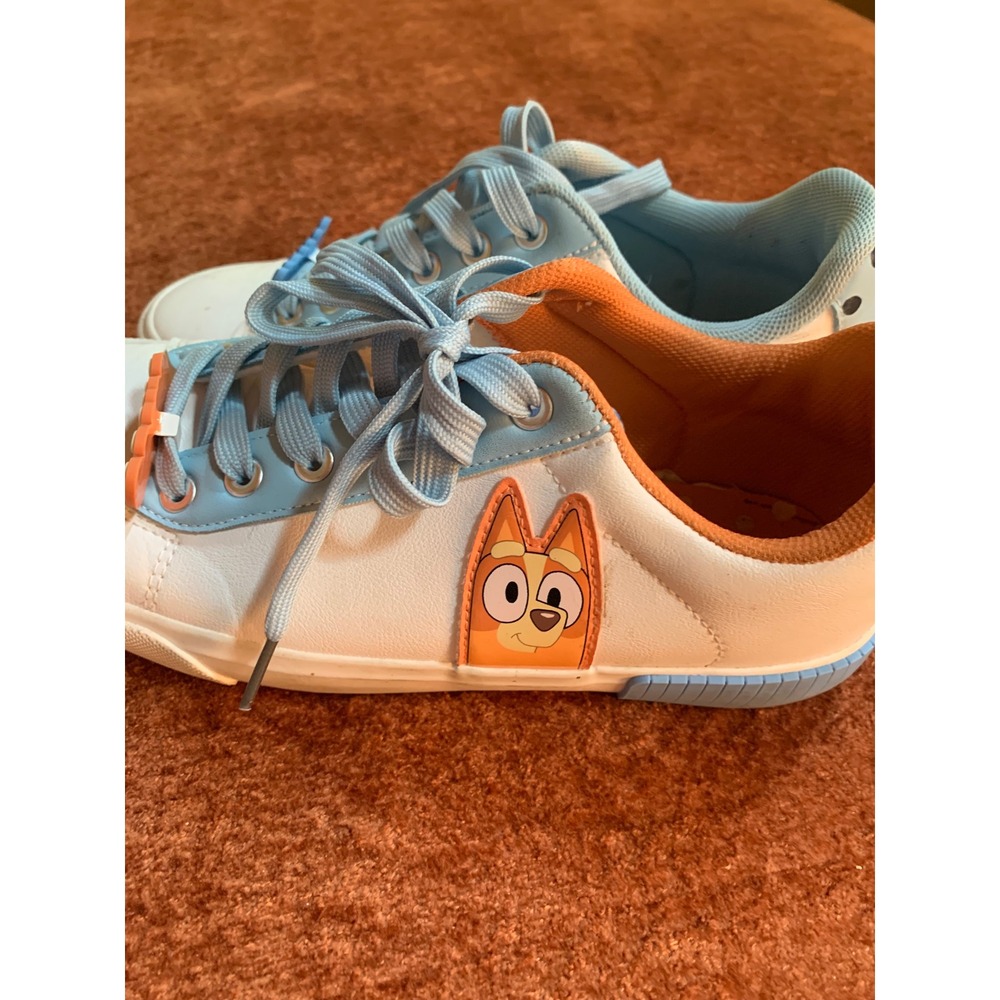 Bluey Bingo Ground Up Sneakers White Blue Orange  Low Top Shoes Size 7‎